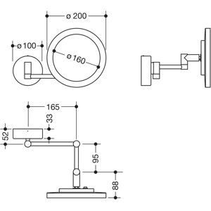 Specchio trucco LED rotondo HEWI - Ingrandimento 5x Specchio trucco LED rotondo HEWI - Ingrandimento 5x