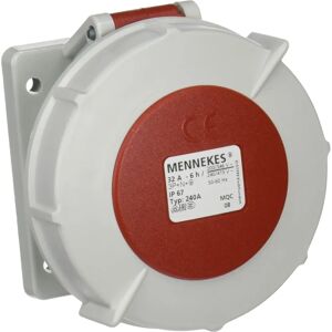 Mennekes 101100297 Prise semi encastrée CEE rouge, 400V, 32A, 5P, IP67 - Connecteur électrique Mennekes 101100297 Prise semi encastrée CEE rouge, 400V, 32A, 5P, IP67 - Connecteur électrique