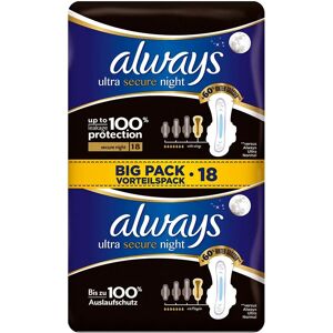 Always - Ultra Secure Night - Size 4 - Wings - Sanitary Towels Always - Ultra Secure Night - Size 4 - Wings - Sanitary Towels