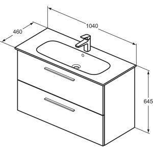 Ideal Standard K8746NV Wandmontierter Waschbecken & Schrank - Modernes Design Ideal Standard K8746NV Wandmontierter Waschbecken & Schrank - Modernes Design
