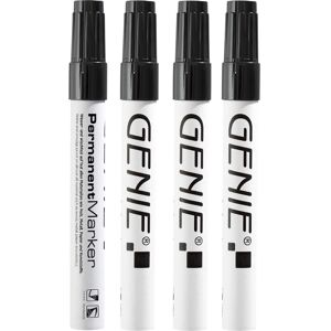 Genie 40030 Marqueur Permanent - Noir, Blanc - Pointe ronde - 4 pcs Genie 40030 Marqueur Permanent - Noir, Blanc - Pointe ronde - 4 pcs