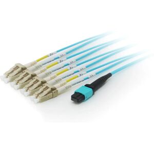 Equip Cyan OM4 Fiber Optic Cable - 20m MTP to LC Equip Cyan OM4 Fiber Optic Cable - 20m MTP to LC