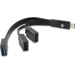 Conceptronic HUBBIES01B Hub USB-C - 3 Portas - Preto Conceptronic HUBBIES01B Hub USB-C - 3 Portas - Preto