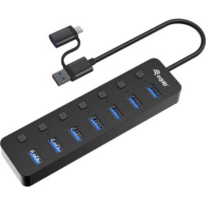 Equip 128965 Hub USB 7 Porte 3.2 Nero Equip 128965 Hub USB 7 Porte 3.2 Nero