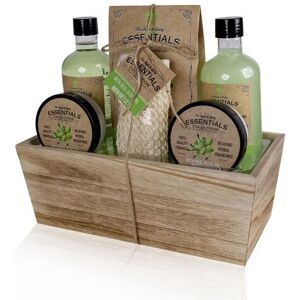 Accentra Olive - Coffret beauté de 6 pièces avec panier en bois - Publicité Accentra Olive - Coffret beauté de 6 pièces avec panier en bois - Publicité
