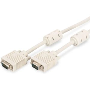 Digitus Assmann VGA Cable - 5m - Shielded - D-Sub - Beige Digitus Assmann VGA Cable - 5m - Shielded - D-Sub - Beige