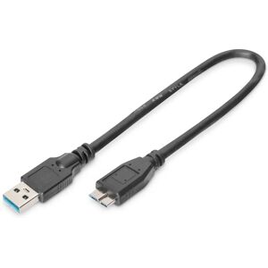 Câble USB Digitus - Micro-USB B - 25 cm - Noir - USB 3.2 Gen 1 Câble USB Digitus - Micro-USB B - 25 cm - Noir - USB 3.2 Gen 1