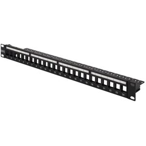 Digitus DN-91411-LF Patch Panel - 24-Port, Black, 1U, Shielded Digitus DN-91411-LF Patch Panel - 24-Port, Black, 1U, Shielded