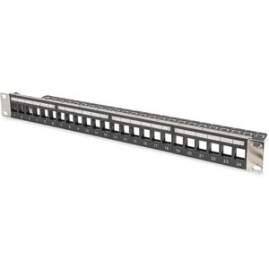 Digitus DN-91411-LF Patch Panel - 24 portů, černé, 1U, stíněný Digitus DN-91411-LF Patch Panel - 24 portů, černé, 1U, stíněný