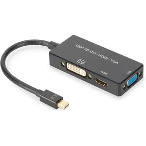 Digitus - Videokabeladapter - Schwarz - 0,2m - DisplayPort zu HDMI/DVI/VGA Digitus - Videokabeladapter - Schwarz - 0,2m - DisplayPort zu HDMI/DVI/VGA