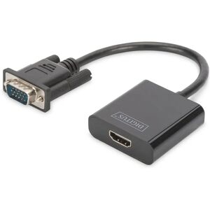 Digitus DA-70473 VGA HDMI Adapter - 15cm - Black - Video Cable Adapter Digitus DA-70473 VGA HDMI Adapter - 15cm - Black - Video Cable Adapter