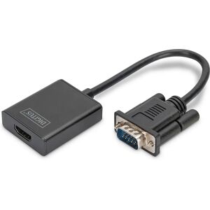 Digitus DA-70473 VGA HDMI Adapter - 15cm - Zwart - Video Kabel Adapter Digitus DA-70473 VGA HDMI Adapter - 15cm - Zwart - Video Kabel Adapter