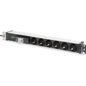 Digitus DN-95417 Strömfördelare - 6 uttag - 4000W - Svart, Silver Digitus DN-95417 Strömfördelare - 6 uttag - 4000W - Svart, Silver