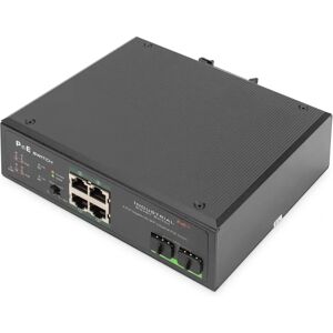 Digitus DN-651109 Gigabit Ethernet PoE Switch - Industrial 4-Port - SFP Uplink Digitus DN-651109 Gigabit Ethernet PoE Switch - Industrial 4-Port - SFP Uplink