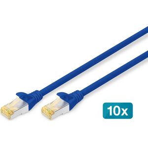 Digitus - Network Cable - 0.25m - Gray - Cat6a S/FTP - 10 pcs Digitus - Network Cable - 0.25m - Gray - Cat6a S/FTP - 10 pcs