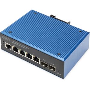 Digitus Model DN-651155 Layer 2 Managed Gigabit PoE Network Switch - Black, Blue Digitus Model DN-651155 Layer 2 Managed Gigabit PoE Network Switch - Black, Blue