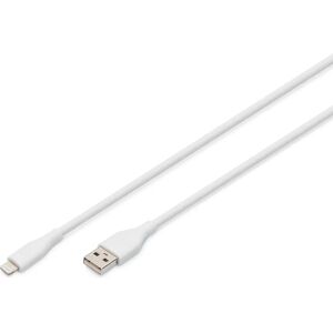 Digitus Lightning Kabel - 200cm, Wit, Flexibel - Lightning Kabel Digitus Lightning Kabel - 200cm, Wit, Flexibel - Lightning Kabel
