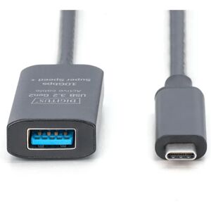 Digitus USB Cable - Active USB 3.2 Gen 2 Extension 5m - Black Digitus USB Cable - Active USB 3.2 Gen 2 Extension 5m - Black