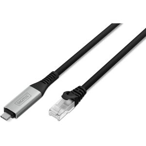 LOGILINK AK-300601-020-S USB-C RJ45 Ethernet Cable - 2m - Black - Network Cable LOGILINK AK-300601-020-S USB-C RJ45 Ethernet Cable - 2m - Black - Network Cable
