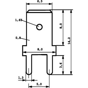 Vogt 3866A.68 Metal Blade Connector - 6.3mm, 0.8mm, 180° - 100 pcs Vogt 3866A.68 Metal Blade Connector - 6.3mm, 0.8mm, 180° - 100 pcs