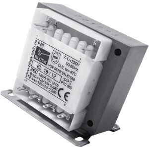Block EL 50/15 50VA Transformator - Veiligheidsisolatie, 2 x 15V Block EL 50/15 50VA Transformator - Veiligheidsisolatie, 2 x 15V