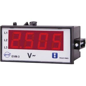 Entes EVM-3-48 Digitaal Panel Voltmeter - Meet RMS Spanning 10-600V AC - DIN Rail Mount Entes EVM-3-48 Digitaal Panel Voltmeter - Meet RMS Spanning 10-600V AC - DIN Rail Mount