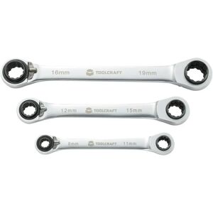 Toolcraft 819162 Ratchet Ring Spanners - 8mm to 19mm - 3 Piece Toolcraft 819162 Ratchet Ring Spanners - 8mm to 19mm - 3 Piece