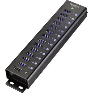 Renkforce RF-3897144 USB Hub 13-poorten Aluminium Wandmontage Sneloplader Renkforce RF-3897144 USB Hub 13-poorten Aluminium Wandmontage Sneloplader