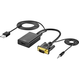VGA til HDMI Adapter SpeaKa Professional - 1080p - Sort VGA til HDMI Adapter SpeaKa Professional - 1080p - Sort