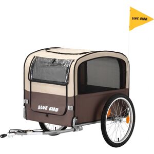 Blue Bird Hond Fietstrailer - Opvouwbare Cabine, 20" Staal, Beige Blue Bird Hond Fietstrailer - Opvouwbare Cabine, 20" Staal, Beige