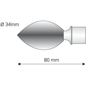 LIEDECO - Egg - Walnussbraun - Ø34 mm - Gardinenstangen-Endstück LIEDECO - Egg - Walnussbraun - Ø34 mm - Gardinenstangen-Endstück