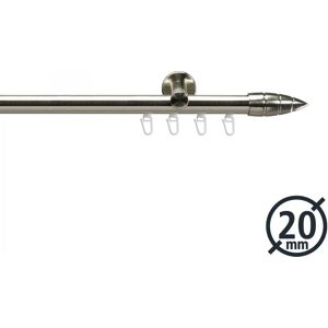 LIEDECO Menorca Edelstahl-Optik Gardinenstange - 200cm, 20mm, Silber LIEDECO Menorca Edelstahl-Optik Gardinenstange - 200cm, 20mm, Silber