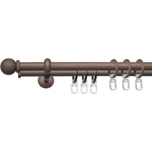LIEDECO Esp Kugel 240cm 2-läufige Gardinenstange - Braun (Rost) - Metall LIEDECO Esp Kugel 240cm 2-läufige Gardinenstange - Braun (Rost) - Metall