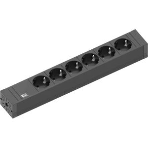 Bachmann Zwarte 6-Stopcontact Verdeeldoos - Voedingsverdeler Bachmann Zwarte 6-Stopcontact Verdeeldoos - Voedingsverdeler