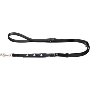 Hunter Swiss Leather Dog Lead - 200cm, Adjustable, Black - Dog Lead Hunter Swiss Leather Dog Lead - 200cm, Adjustable, Black - Dog Lead