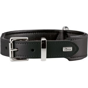 Hunter Basic Black Leather M-L Dog Collar - Dog Collar Hunter Basic Black Leather M-L Dog Collar - Dog Collar