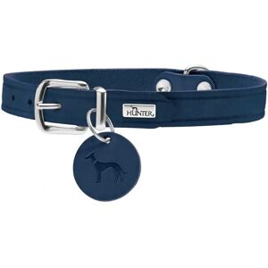 Hunter Aalborg Durable Leather Dog Collar - 42 (S) - Dark Blue Hunter Aalborg Durable Leather Dog Collar - 42 (S) - Dark Blue