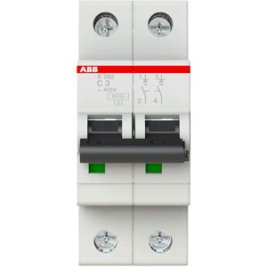 ABB S202-C3 2-polig automatsikring - 3A, Type C, 6 kA - DIN Montering ABB S202-C3 2-polig automatsikring - 3A, Type C, 6 kA - DIN Montering
