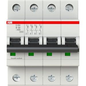 ABB S204-D32 Sikring - 4 Moduler - D-Char. ABB S204-D32 Sikring - 4 Moduler - D-Char.