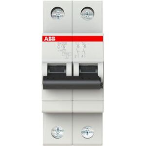 ABB SH202-C16 2P 16A Sikring - IP20 - Dybde 69mm - Kurve C ABB SH202-C16 2P 16A Sikring - IP20 - Dybde 69mm - Kurve C