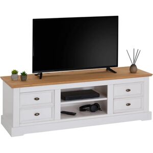 Idimex KENT Meuble TV - Design rustique en pin - 4 tiroirs et 2 niches - Publicité Idimex KENT Meuble TV - Design rustique en pin - 4 tiroirs et 2 niches - Publicité