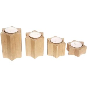 Hess Holz Star Tealight Holder - Table Decoration Set of 4 Hess Holz Star Tealight Holder - Table Decoration Set of 4