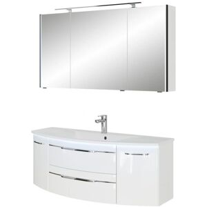 Pelipal Weiß Hochglanz Badmöbel-Set - Mineralmarmor-Waschtisch, Soft-Close, LED-Spiegelschrank Pelipal Weiß Hochglanz Badmöbel-Set - Mineralmarmor-Waschtisch, Soft-Close, LED-Spiegelschrank