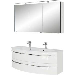 Pelipal Badmöbel-Set - Mineralmarmor Doppelwaschtisch, LED-Spiegelschrank Pelipal Badmöbel-Set - Mineralmarmor Doppelwaschtisch, LED-Spiegelschrank