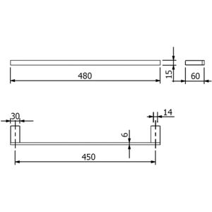 Kludi VELA C Suport pentru prosop - 450MM Negru Mat - Towel Holder Kludi VELA C Suport pentru prosop - 450MM Negru Mat - Towel Holder