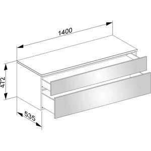Sideboard Edition 400 - Wit structuur / Wit glas - 2 lades Sideboard Edition 400 - Wit structuur / Wit glas - 2 lades