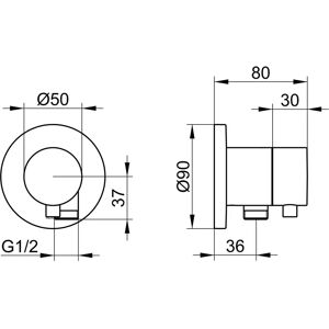 Keuco IXMO Absperrventil - Rund Rosette, Komfortgriff, Hochglanzchrom - Armaturen Keuco IXMO Absperrventil - Rund Rosette, Komfortgriff, Hochglanzchrom - Armaturen