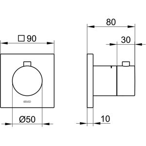 KEUCO Model 59553 - Pompă de temperatură pătrată KEUCO Model 59553 - Pompă de temperatură pătrată