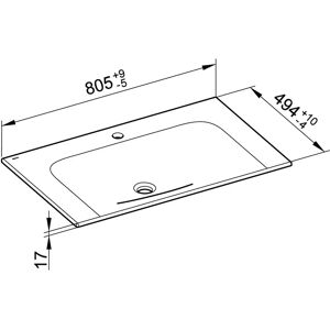 Keuco X-Line Keramik-Waschtisch - 1 Loch, Weiß, 80,5x49,3cm - Waschbecken Keuco X-Line Keramik-Waschtisch - 1 Loch, Weiß, 80,5x49,3cm - Waschbecken