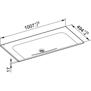 Keuco X-Line Keramik-Waschtisch - Oberfläche mit CleanPlus, Ohne Hahnloch, Ohne Überlauf Keuco X-Line Keramik-Waschtisch - Oberfläche mit CleanPlus, Ohne Hahnloch, Ohne Überlauf